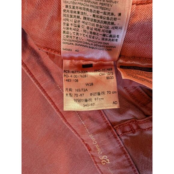 Levi's Jeans 28 Demi Curve Women's Pink Mid-Rise Cotton Denim Pants 24" Inseam - Picture 11 of 13